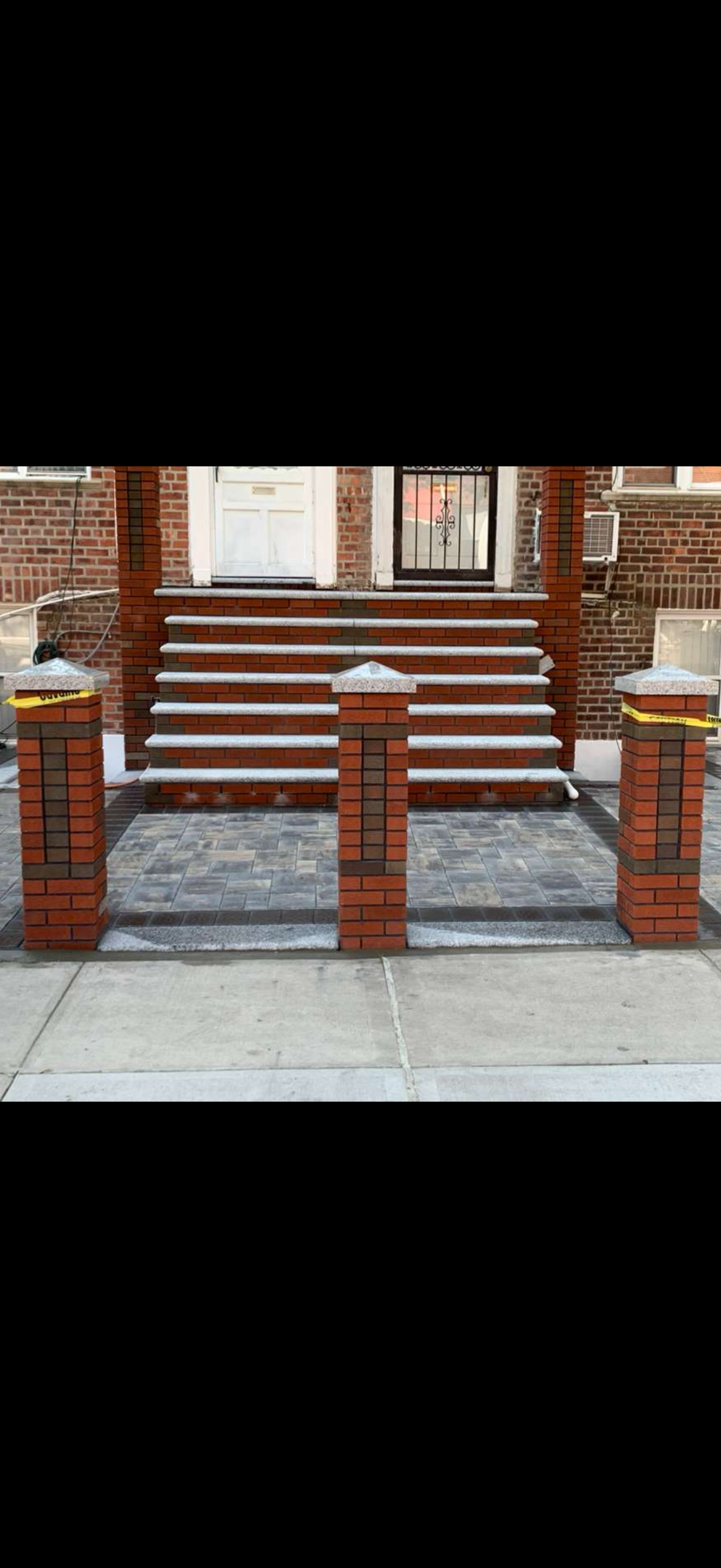 Brick columns and stoop — Ghazi Construction Brooklyn